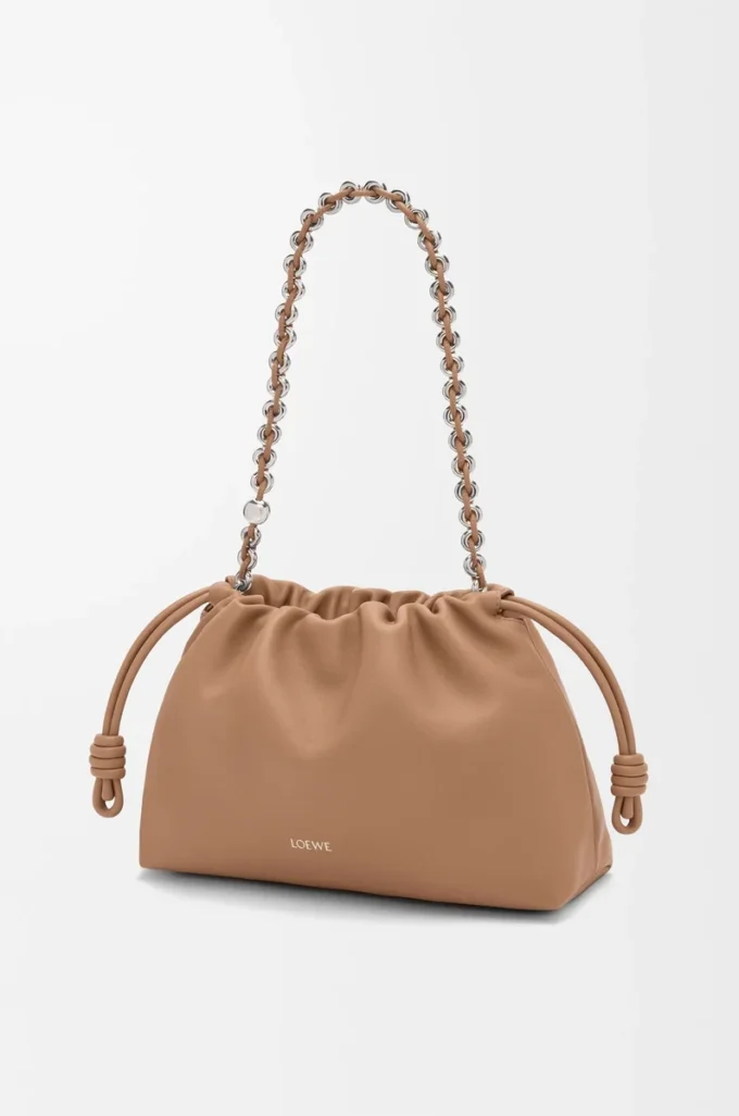 Medium Flamenco purse in mellow nappa lambskin Mocha Medium Flamenco purse in mellow nappa lambskin Mocha
