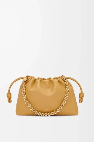 Medium Flamenco purse in mellow nappa lambskin Sahara