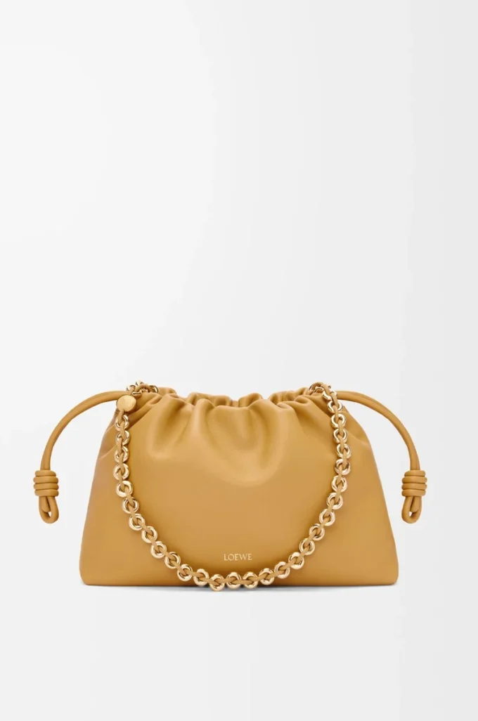 Medium Flamenco purse in mellow nappa lambskin Sahara