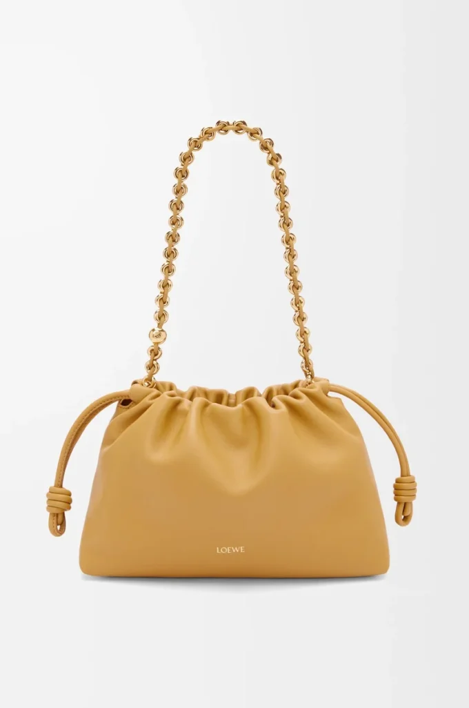 Medium Flamenco purse in mellow nappa lambskin Sahara