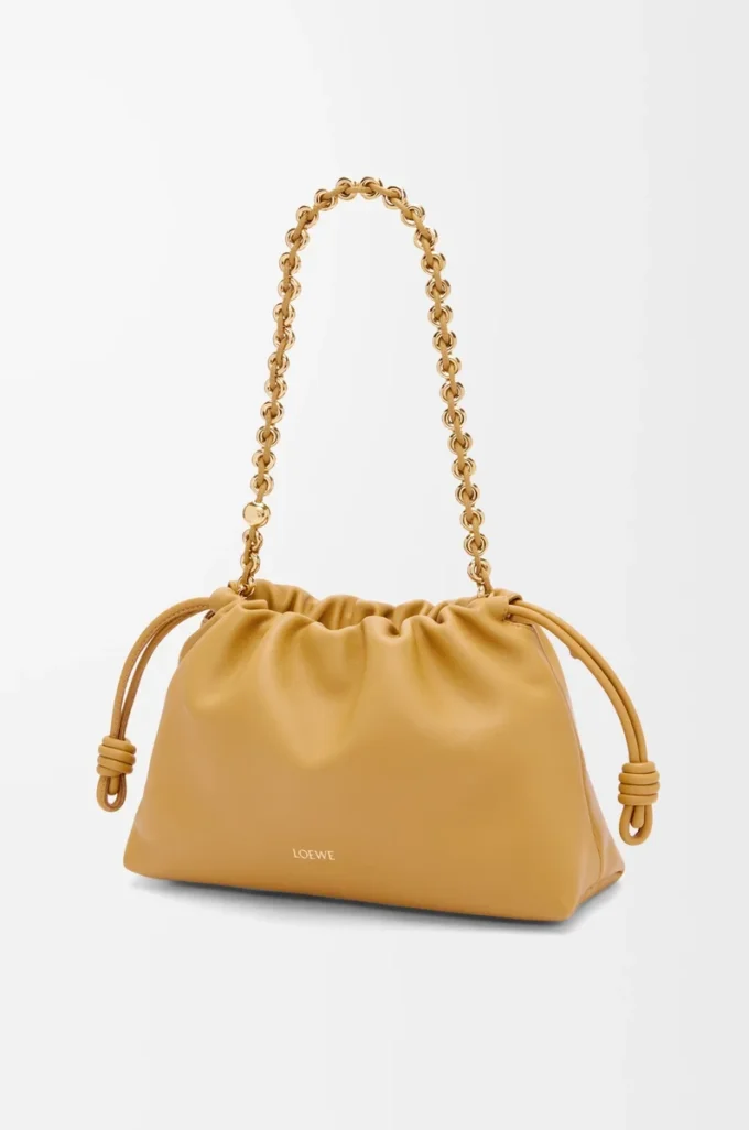 Medium Flamenco purse in mellow nappa lambskin Sahara