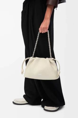 Medium Flamenco purse in mellow nappa lambskin Sea Salt