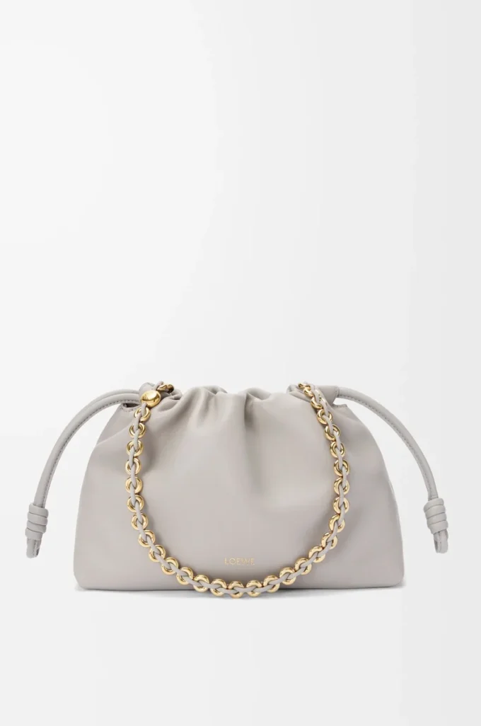 Medium Flamenco purse in mellow nappa lambskin Shell Grey Medium Flamenco purse in mellow nappa lambskin Shell Grey