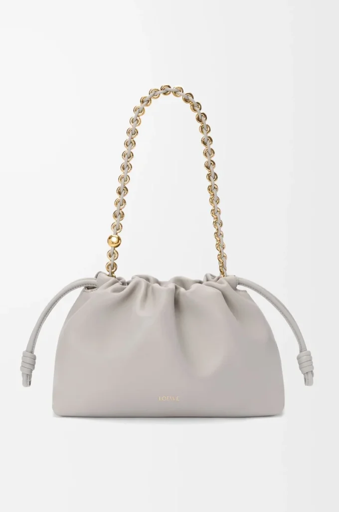 Medium Flamenco purse in mellow nappa lambskin Shell Grey Medium Flamenco purse in mellow nappa lambskin Shell Grey