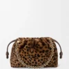Medium Flamenco purse in printed shearling Beige/Brown Medium Flamenco purse in printed shearling Beige/Brown
