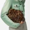 Medium Flamenco purse in printed shearling Beige/Brown Medium Flamenco purse in printed shearling Beige/Brown