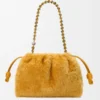 Medium Flamenco purse in shearling Yellow Medium Flamenco purse in shearling Yellow