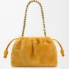 Medium Flamenco purse in shearling Yellow Medium Flamenco purse in shearling Yellow