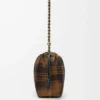 Medium Flamenco purse in tartan suede Tan/Black