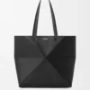 Medium horizontal Puzzle Fold tote in soft grained calfskin Black Medium horizontal Puzzle Fold tote in soft grained calfskin Black