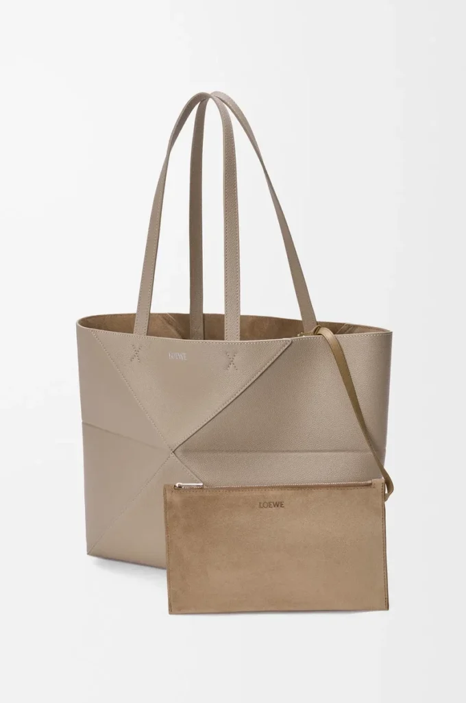 Medium horizontal Puzzle Fold tote in soft grained calfskin Clay Medium horizontal Puzzle Fold tote in soft grained calfskin Clay