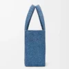Medium LOEWE Font tote in raffia Light Blue