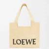 Medium LOEWE Font tote in raffia Natural Medium LOEWE Font tote in raffia Natural