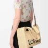 Medium LOEWE Font tote in raffia Natural Medium LOEWE Font tote in raffia Natural