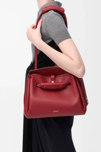 Medium Madrid bag in supple calfskin Burnt Red