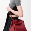Medium Madrid bag in supple calfskin Burnt Red
