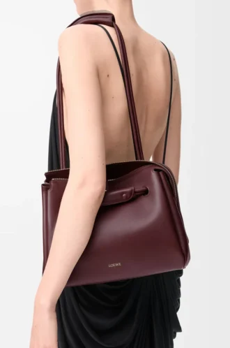 Medium Madrid bag in supple calfskin Dark Burgundy