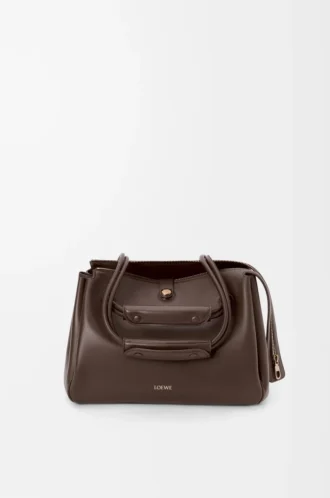Medium Madrid bag in supple calfskin Dark Chestnut
