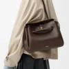 Medium Madrid bag in supple calfskin Dark Chestnut