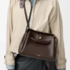 Medium Madrid bag in supple calfskin Dark Chestnut