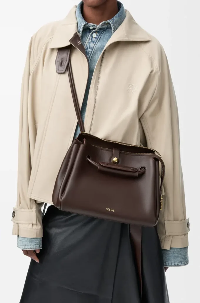 Medium Madrid bag in supple calfskin Dark Chestnut