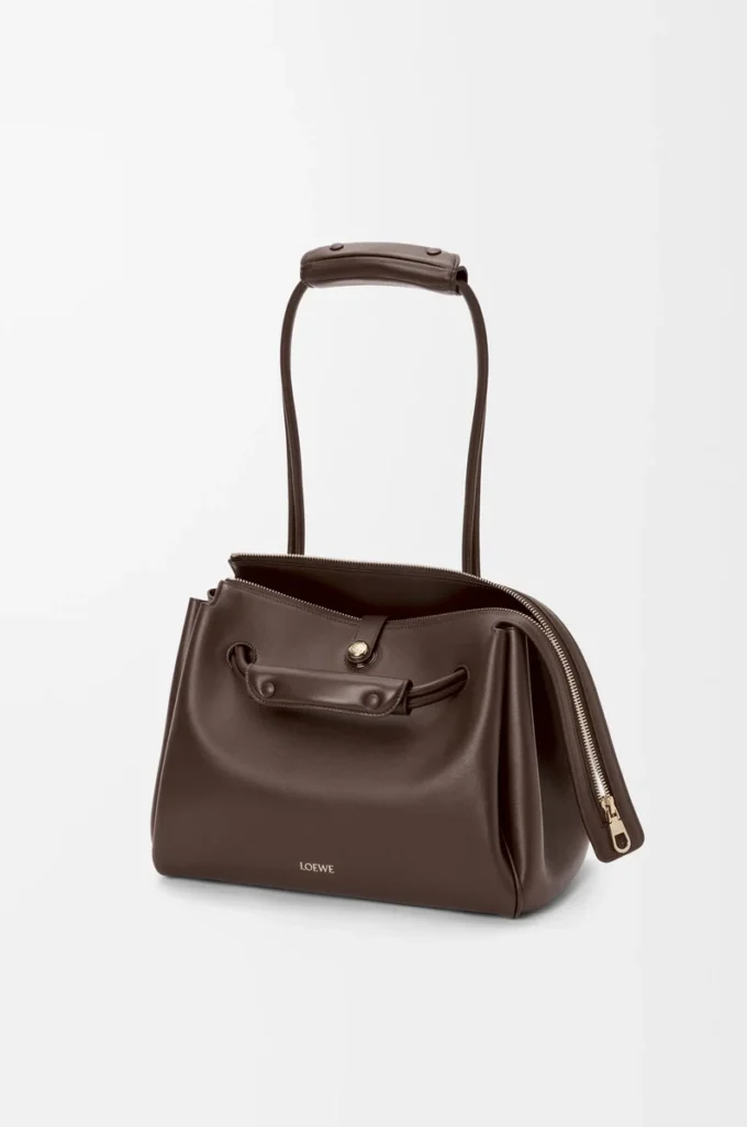 Medium Madrid bag in supple calfskin Dark Chestnut