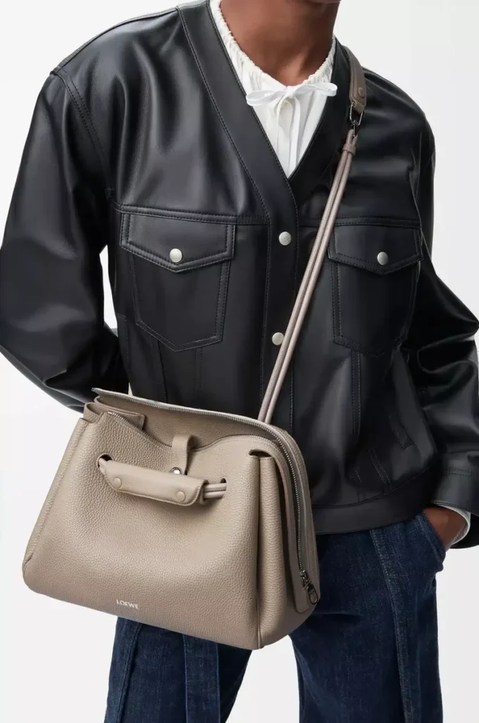 Medium Madrid bag in supple grained calfskin Clay