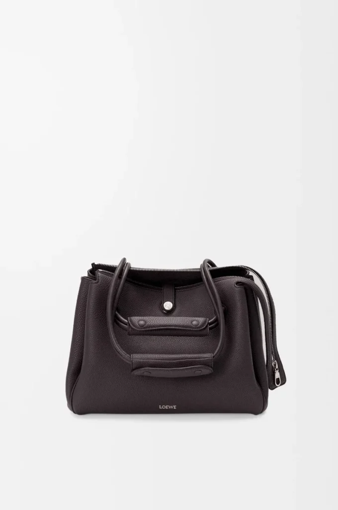 Medium Madrid bag in supple grained calfskin Dark Ebony