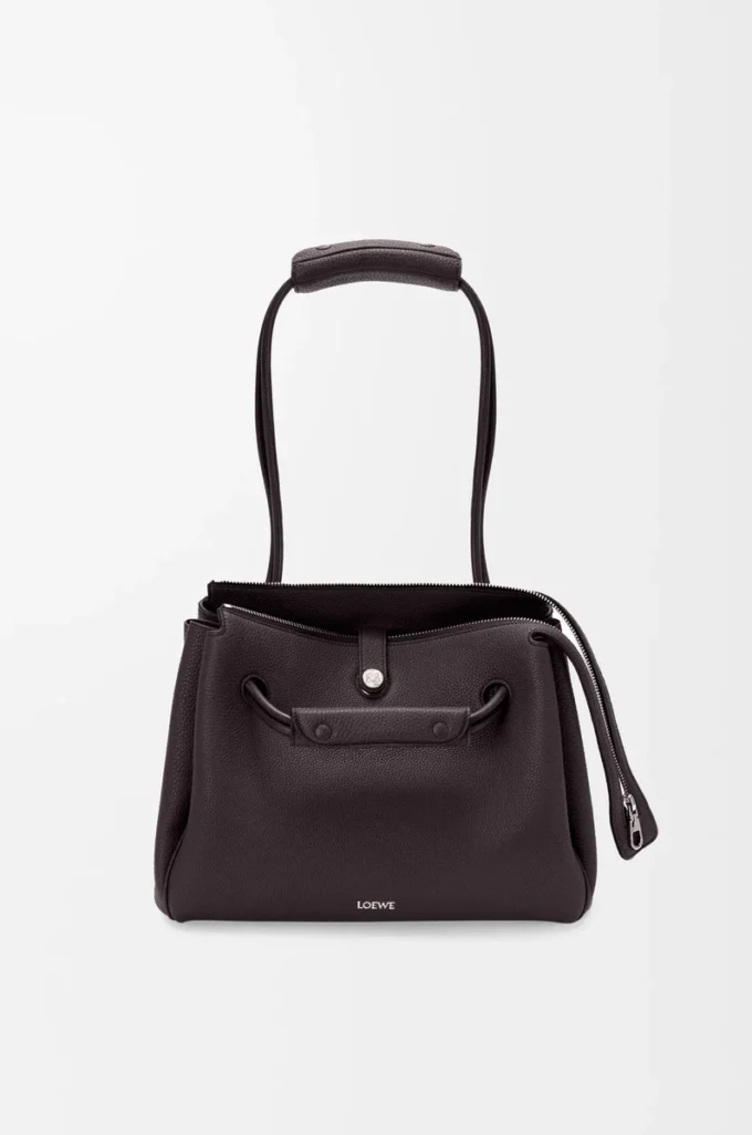 Medium Madrid bag in supple grained calfskin Dark Ebony