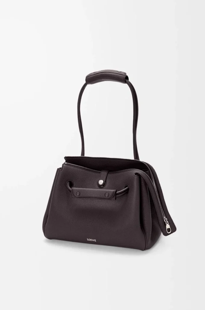 Medium Madrid bag in supple grained calfskin Dark Ebony