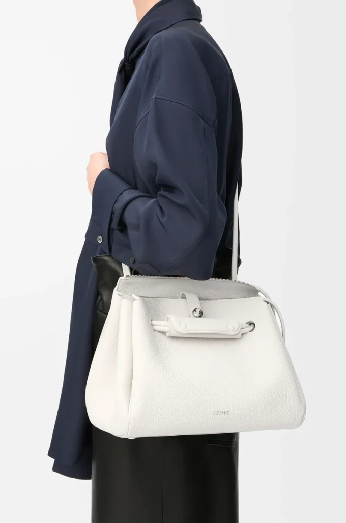 Medium Madrid bag in supple grained calfskin Soft White Medium Madrid bag in supple grained calfskin Soft White