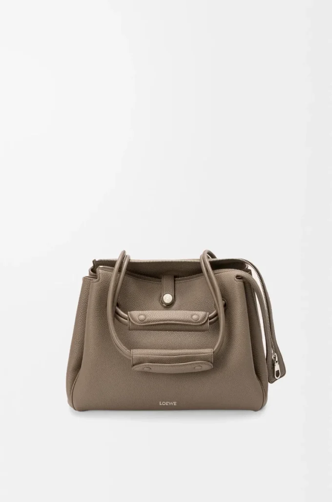 Medium Madrid bag in supple grained calfskin Taupe