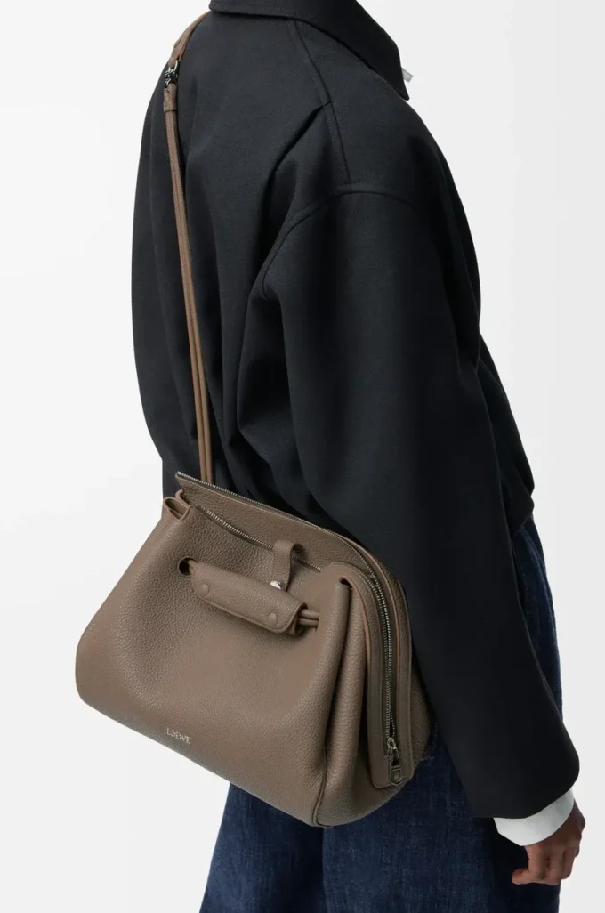 Medium Madrid bag in supple grained calfskin Taupe