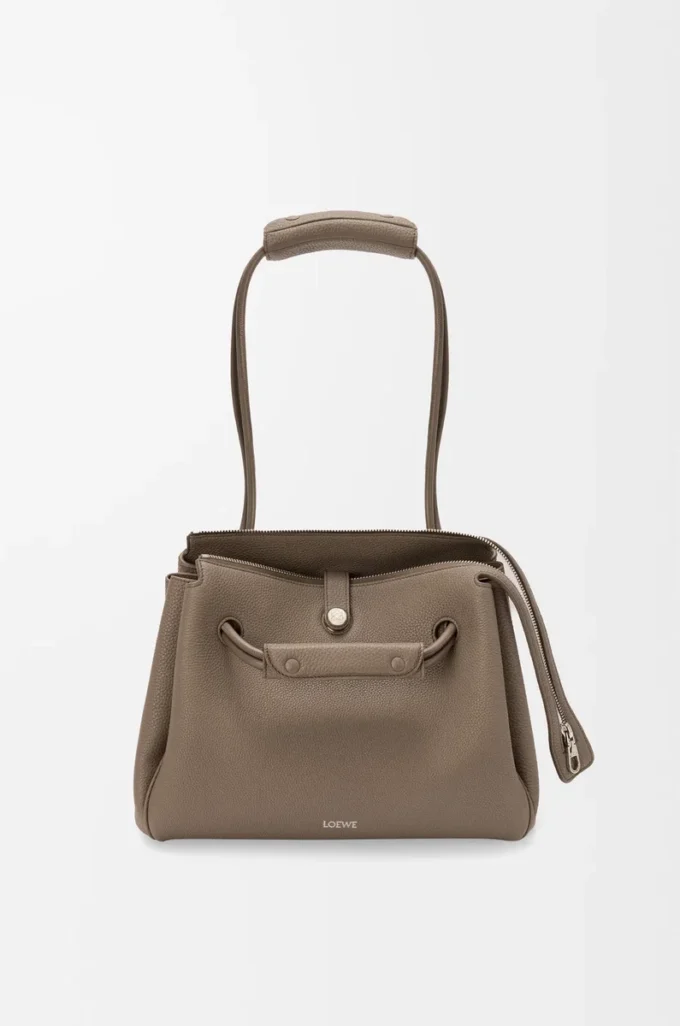 Medium Madrid bag in supple grained calfskin Taupe