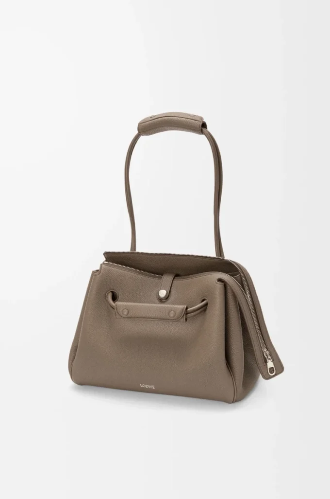 Medium Madrid bag in supple grained calfskin Taupe
