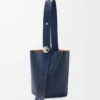 Medium Pebble bucket in smooth calfskin Abyss Blue Medium Pebble bucket in smooth calfskin Abyss Blue