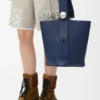 Medium Pebble bucket in smooth calfskin Abyss Blue Medium Pebble bucket in smooth calfskin Abyss Blue
