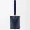 Medium Pebble bucket in smooth calfskin Abyss Blue Medium Pebble bucket in smooth calfskin Abyss Blue