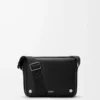 Medium Pebble messenger bag in smooth calfskin Black Medium Pebble messenger bag in smooth calfskin Black