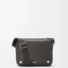 Medium Pebble messenger bag in smooth calfskin Dark Grey Medium Pebble messenger bag in smooth calfskin Dark Grey