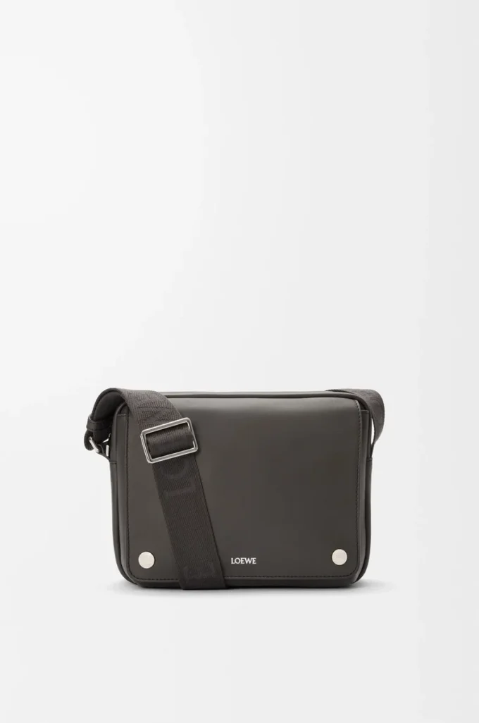 Medium Pebble messenger bag in smooth calfskin Dark Grey Medium Pebble messenger bag in smooth calfskin Dark Grey