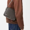 Medium Pebble messenger bag in smooth calfskin Dark Grey Medium Pebble messenger bag in smooth calfskin Dark Grey