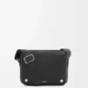 Medium Pebble messenger bag in supple grained calfskin Black