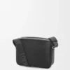 Medium Pebble messenger bag in supple grained calfskin Black