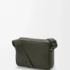 Medium Pebble messenger bag in supple grained calfskin Dark Khaki