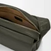Medium Pebble messenger bag in supple grained calfskin Dark Khaki