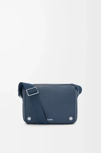 Medium Pebble messenger bag in supple grained calfskin Indigo Dye