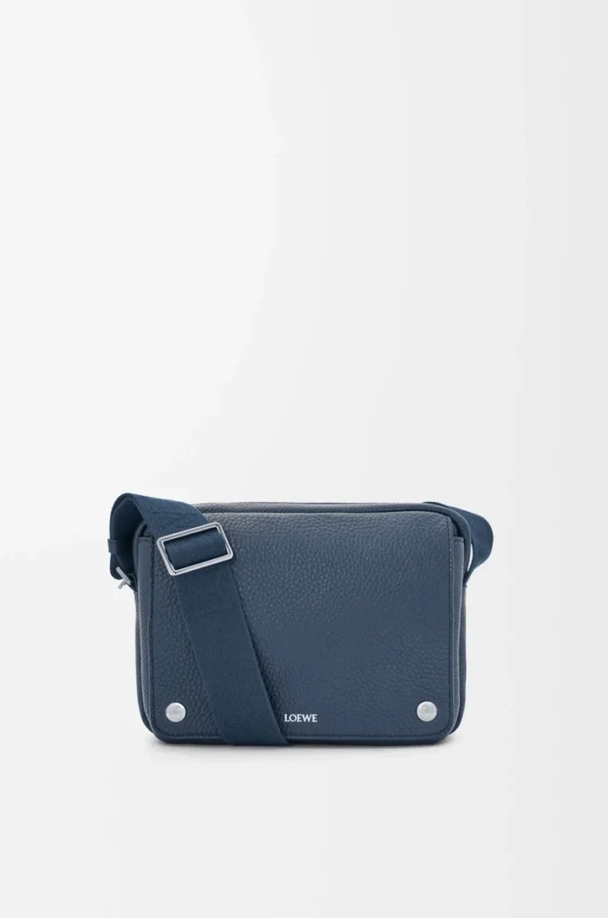 Medium Pebble messenger bag in supple grained calfskin Indigo Dye Medium Pebble messenger bag in supple grained calfskin Indigo Dye