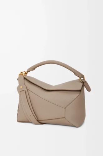 Medium Puzzle Edge bag in soft grained calfskin Sand
