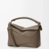 Medium Puzzle Edge bag in soft grained calfskin Taupe